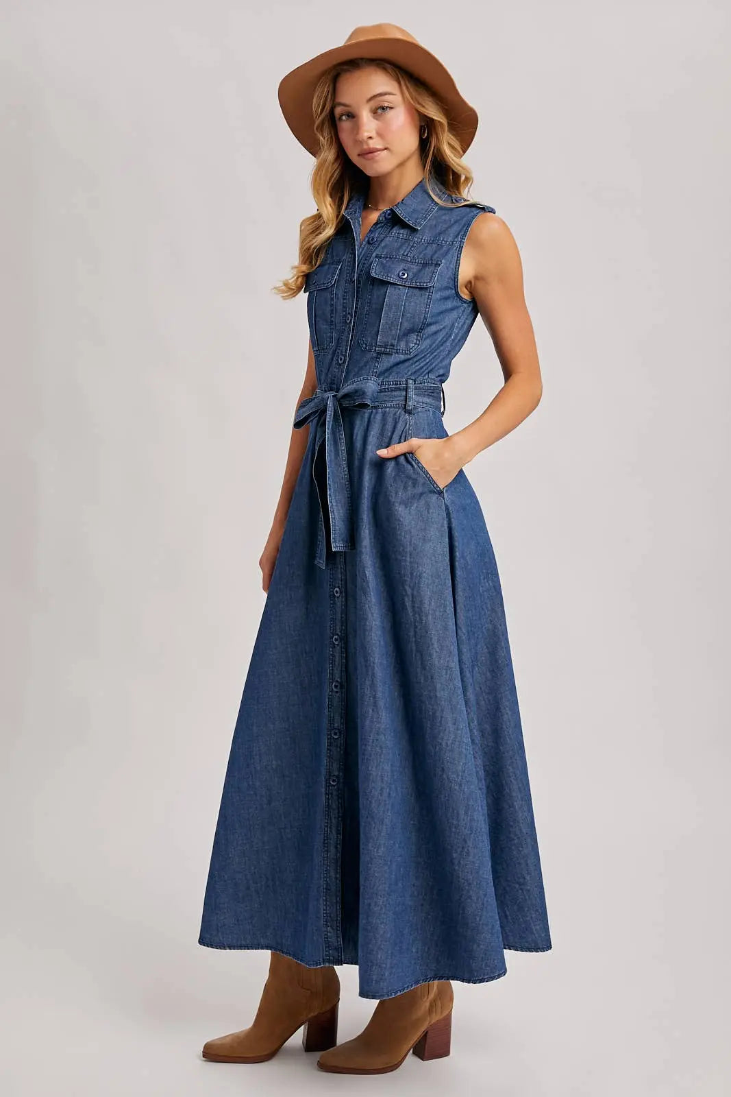 DENIM MAXI DRESS Bluivy