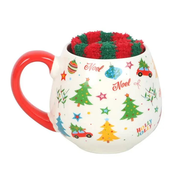 Nostalgic Christmas Print Mug and Socks Set Something Different Wholesale