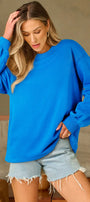 Electric Blue Basic Sweatshirt Florida Girl Fashion Boutique