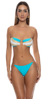 Luli Fama FORBIDDEN TIDE - Waves Ring Bandeau Top — Multicolor