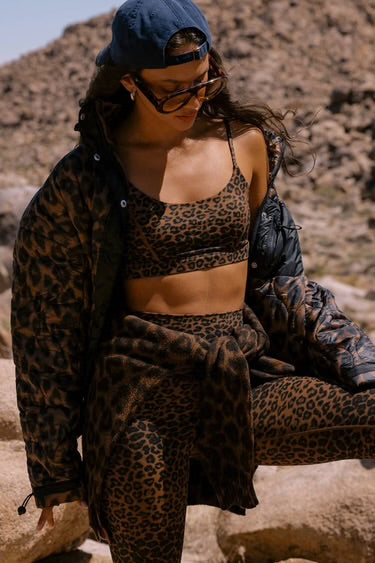 Beach Riot Sara Top Caramel Leopard