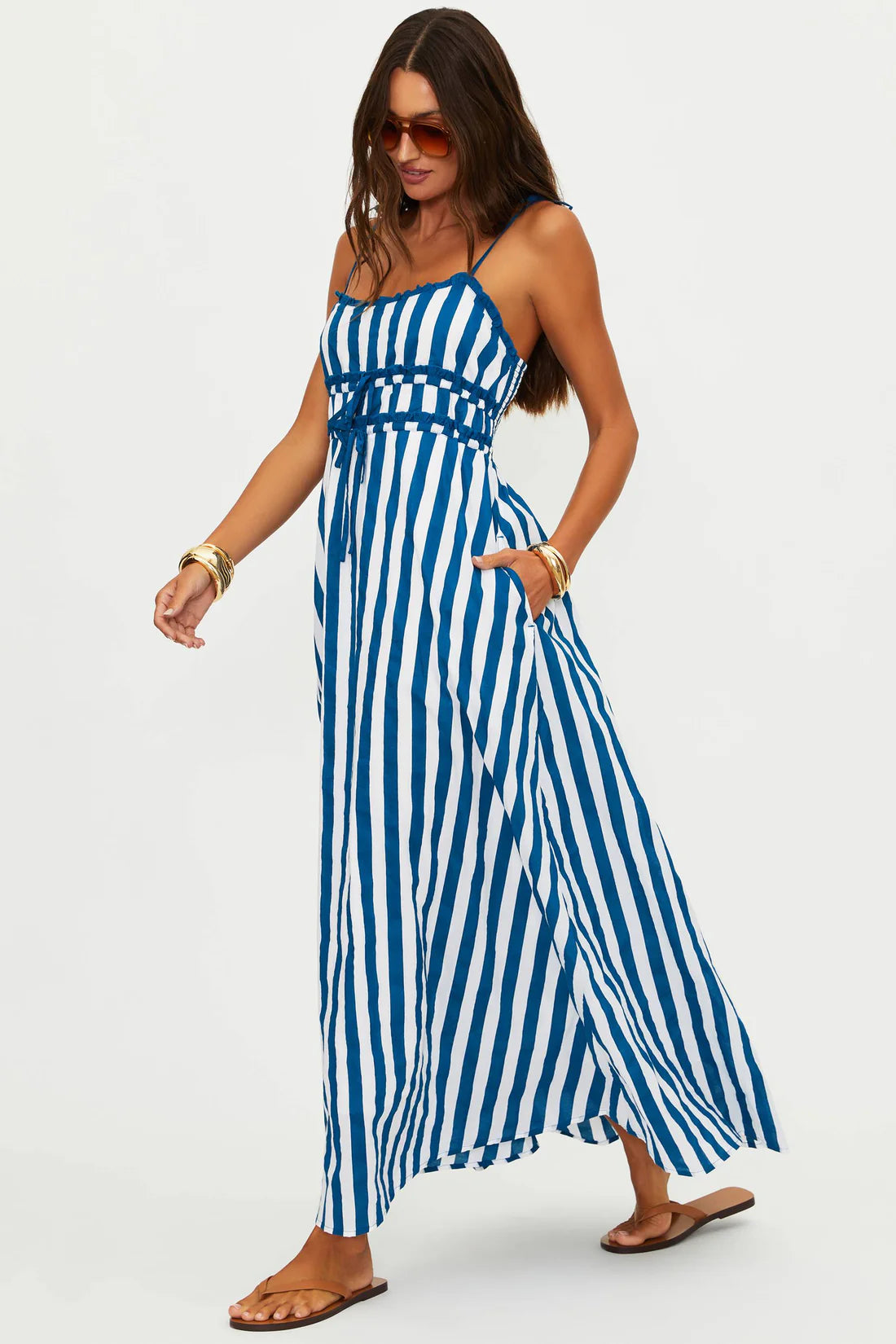 Beach Riot Levie Maxi Dress Twilight Tides Stripes