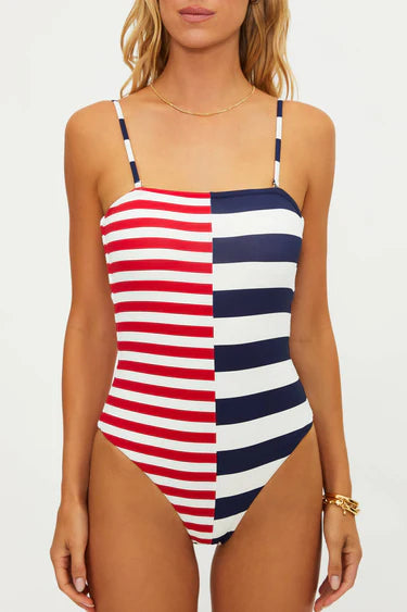 Beach Riot Amber One Piece Star Spangled Stripes