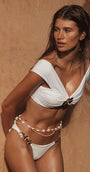 Beach Bunny FLOWER GIRL SKIMPY BOTTOM - WHITE