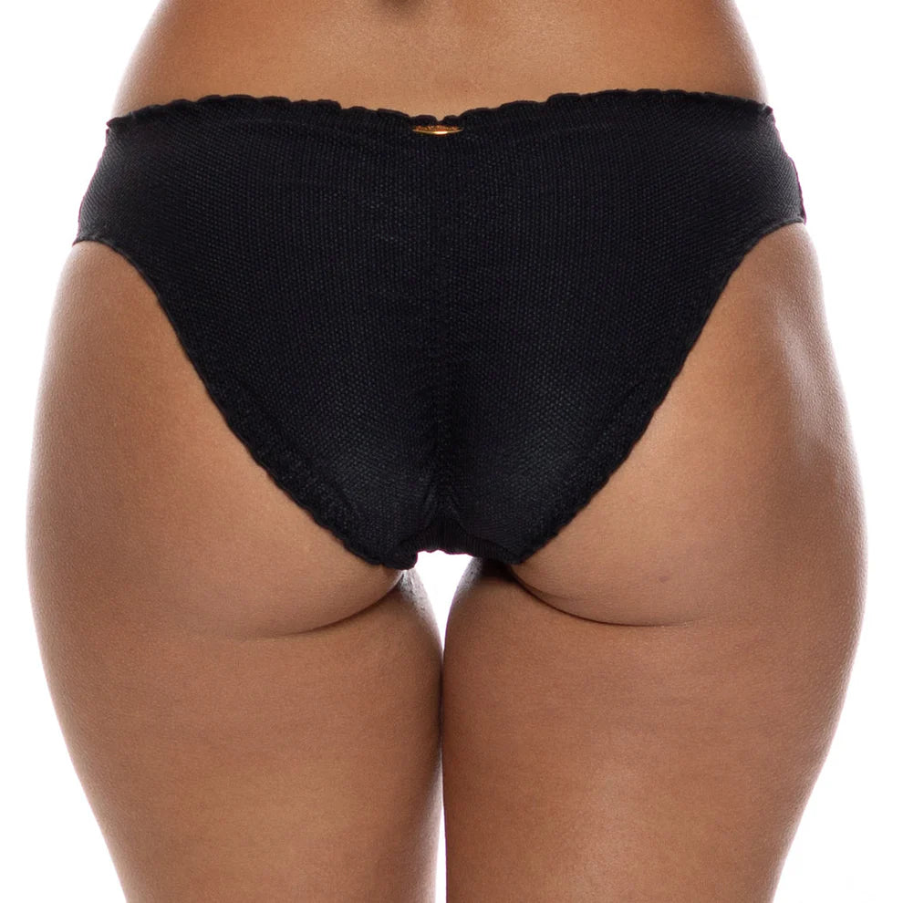 Luli Fama BARE INTENTIONS - Seamless Full Ruched Back Bottom — Black
