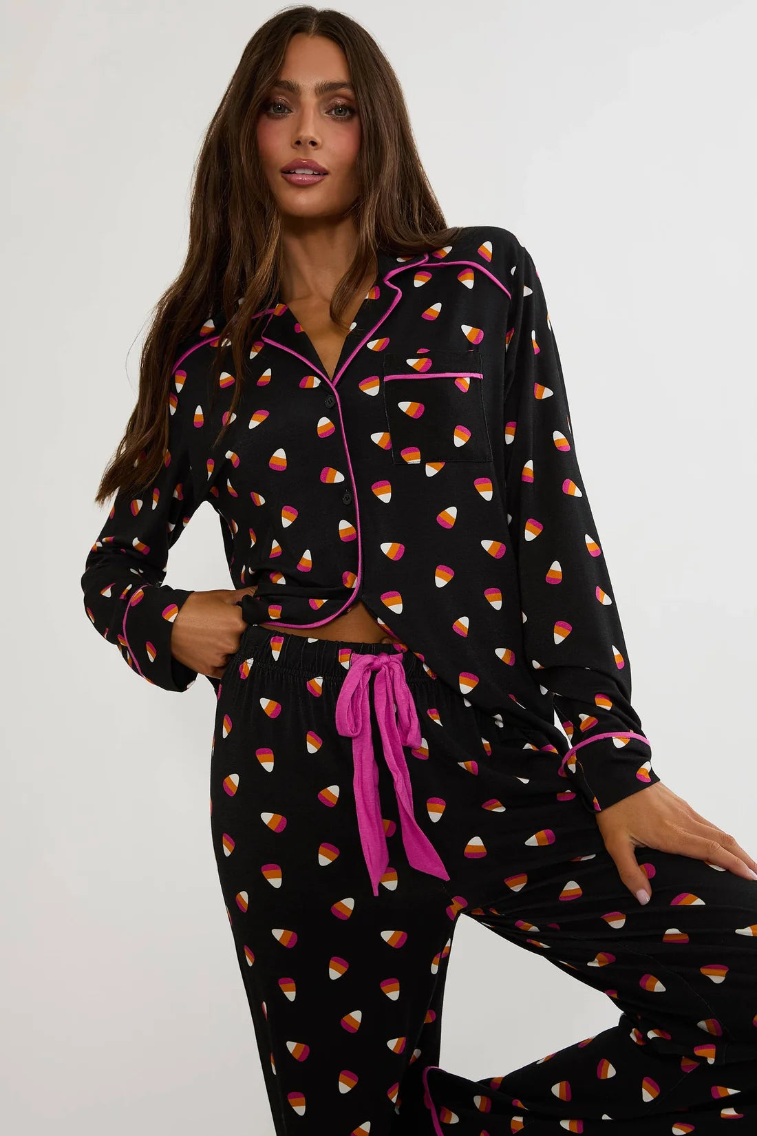 Beach Riot Livy Top & Connie Pant Set Mystical Candy Corn