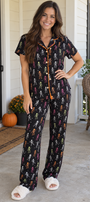 Skeleton Print Pajama Set