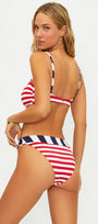 Beach Riot Amarie Bottom Star Spangled Stripes