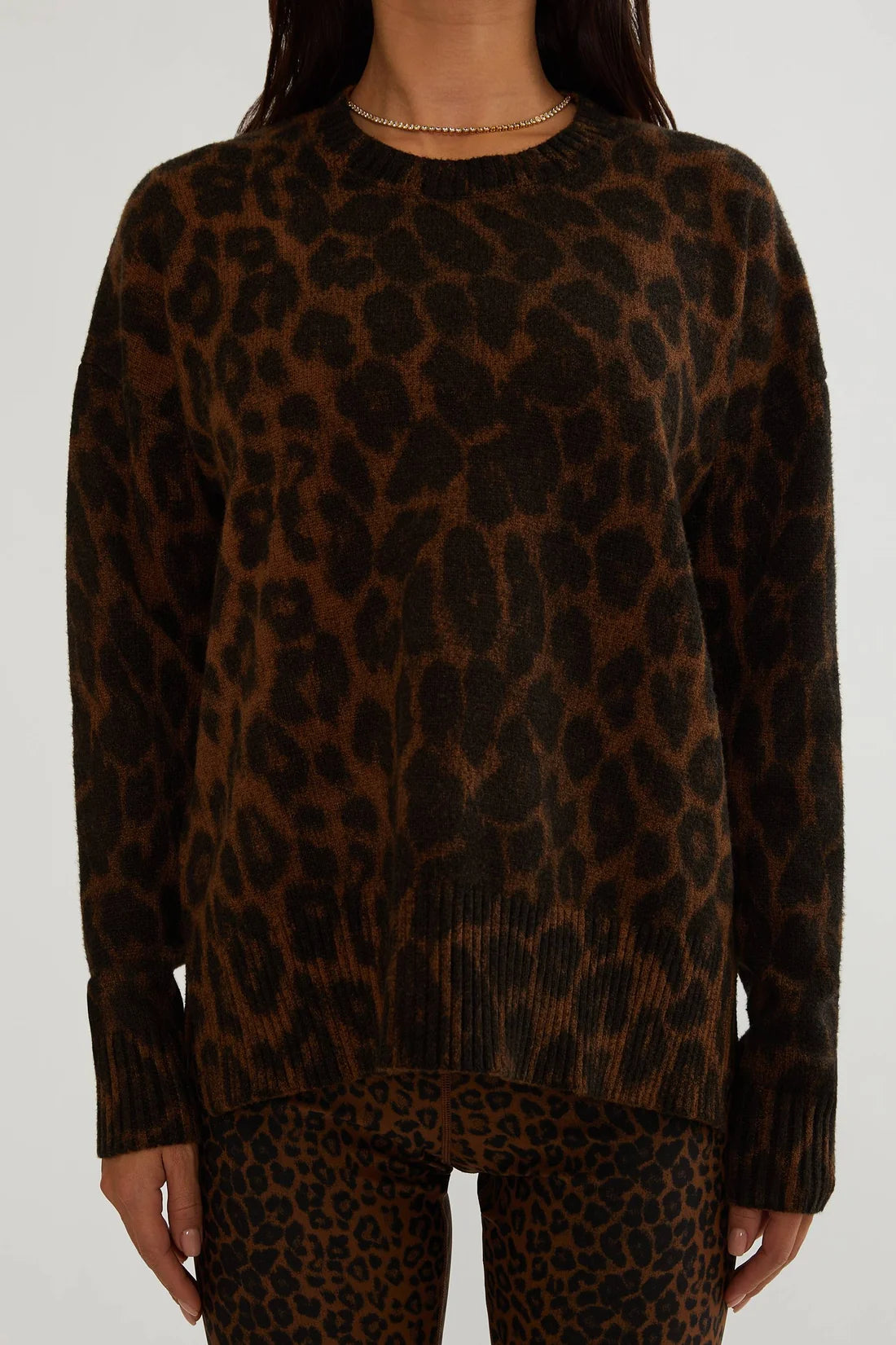 Beach Riot Callie Sweater Caramel Leopard