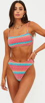 Beach Riot Kelsey Top Strawberry Ice Chevron Shine