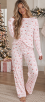 Pink Santa Christmas Pajama Set