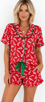 Red Candy Cane Pajama Set