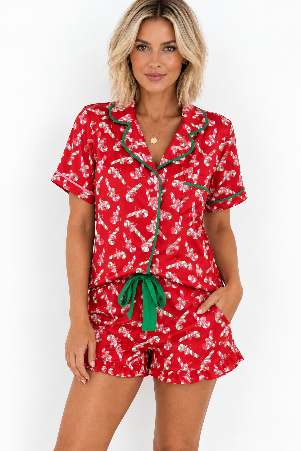 Red Candy Cane Pajama Set