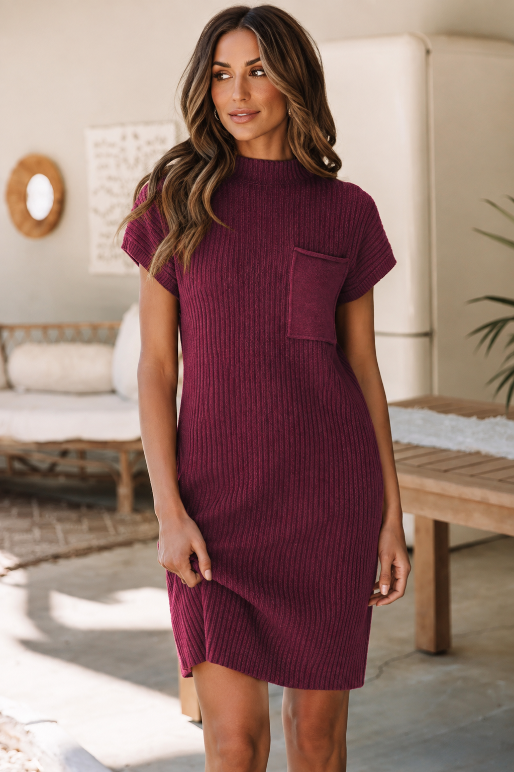 Ribbed Knit Sweater Dress