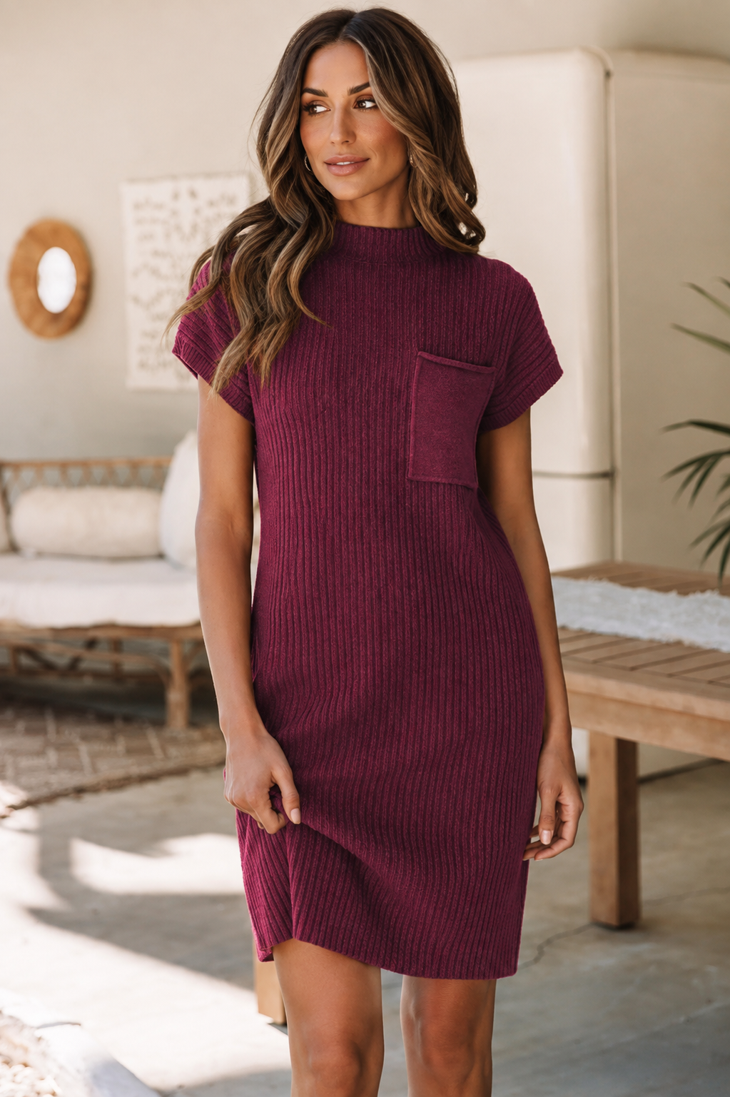 Ribbed Knit Sweater Dress