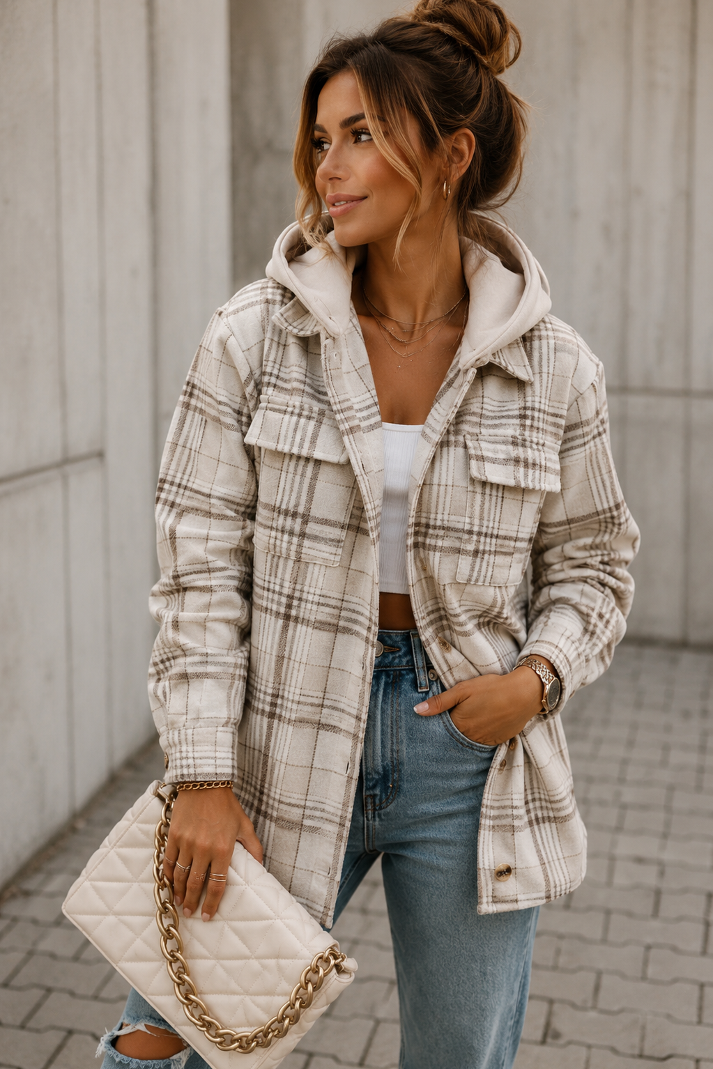 Khaki Plaid Jacket