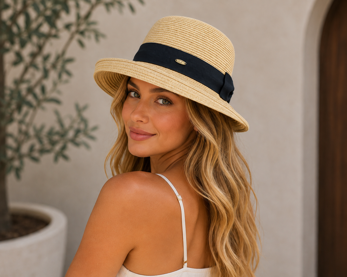 Bow Adorned Cloche Bucket Sunhat
