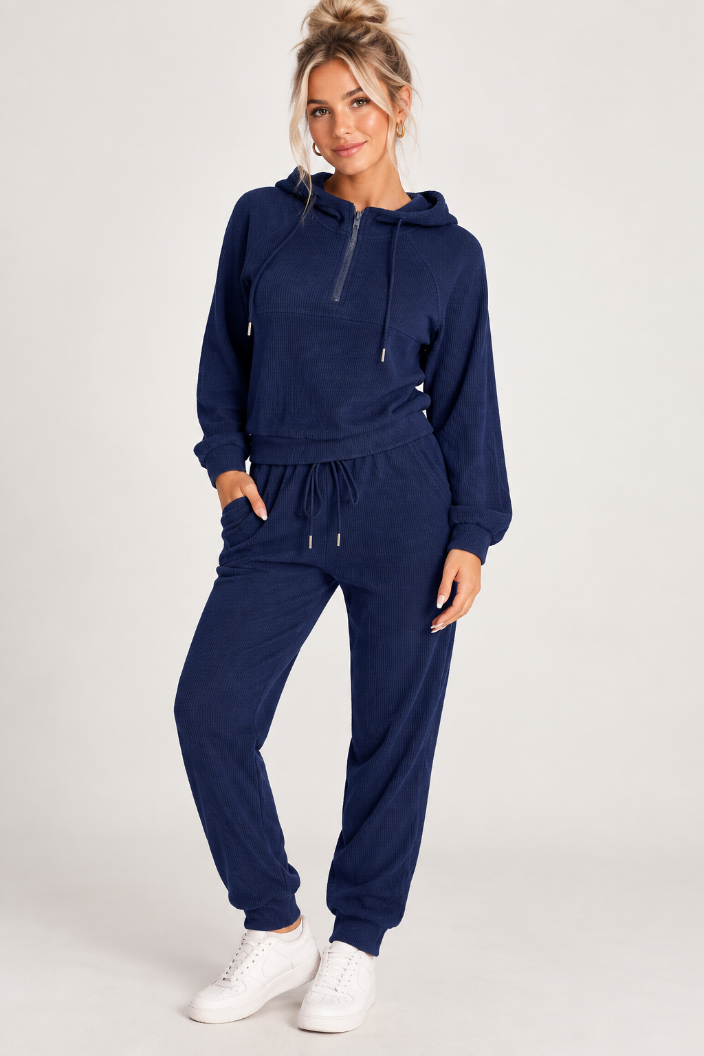 Knit Hoodie and Jogger Set