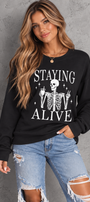 "Staying Alive" Graphic Sweatshirt