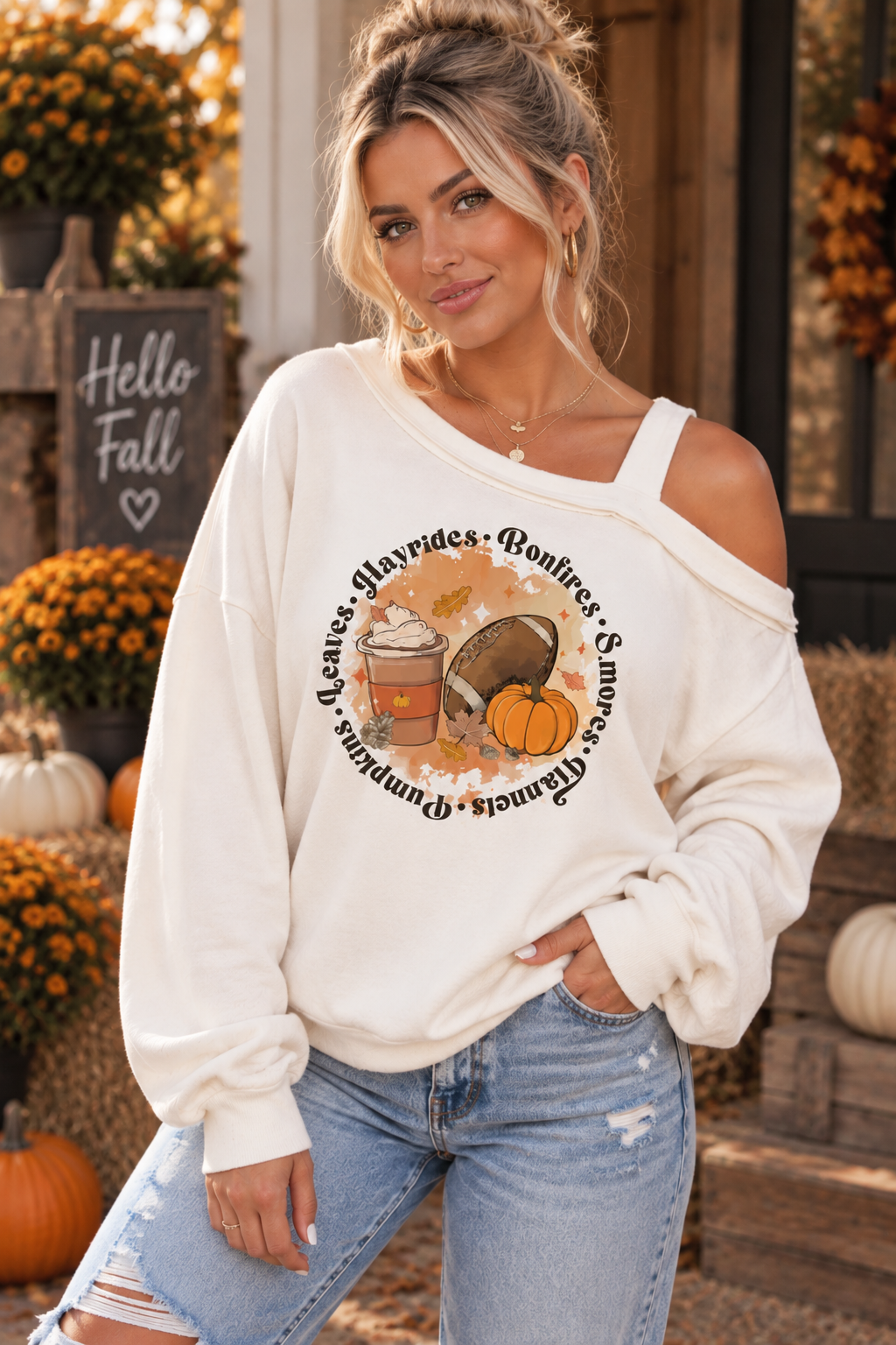 Fall Favorites Off-Shoulder Sweatshirt