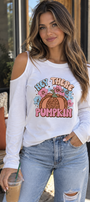 Hey There Pumpkin Cold Shoulder Top
