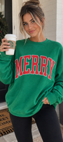 Merry Oversized Christmas Sweatshirt