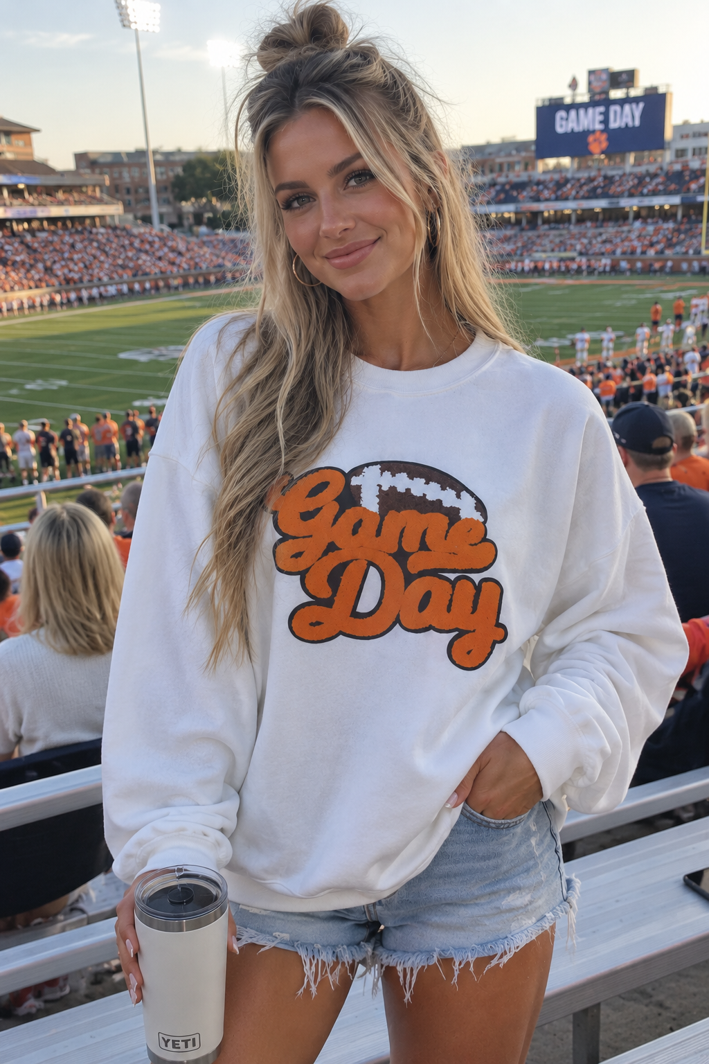 Chenille Game Day Football Sweatshirt