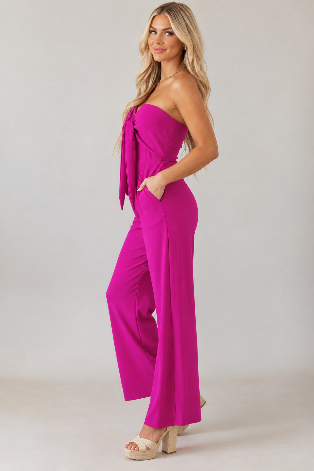 Bowknot Strapless Jumpsuit