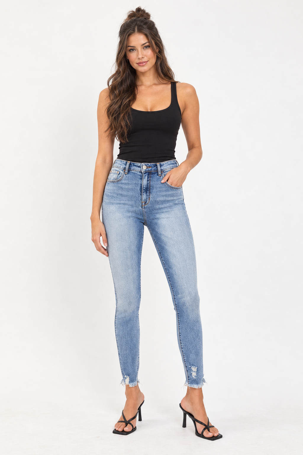 Cello Ankle Skinny with Frayed Hem