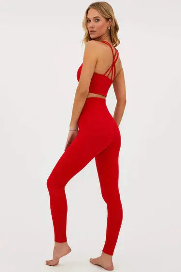 Beach Riot Piper Legging Merry Red Waffle Beach Riot