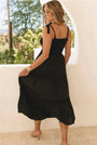 Black Frill Tiered Maxi Florida Girl Fashion Boutique