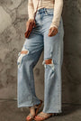 Vintage High-Rise Distressed Straight-Leg Jeans Florida Girl Fashion Boutique