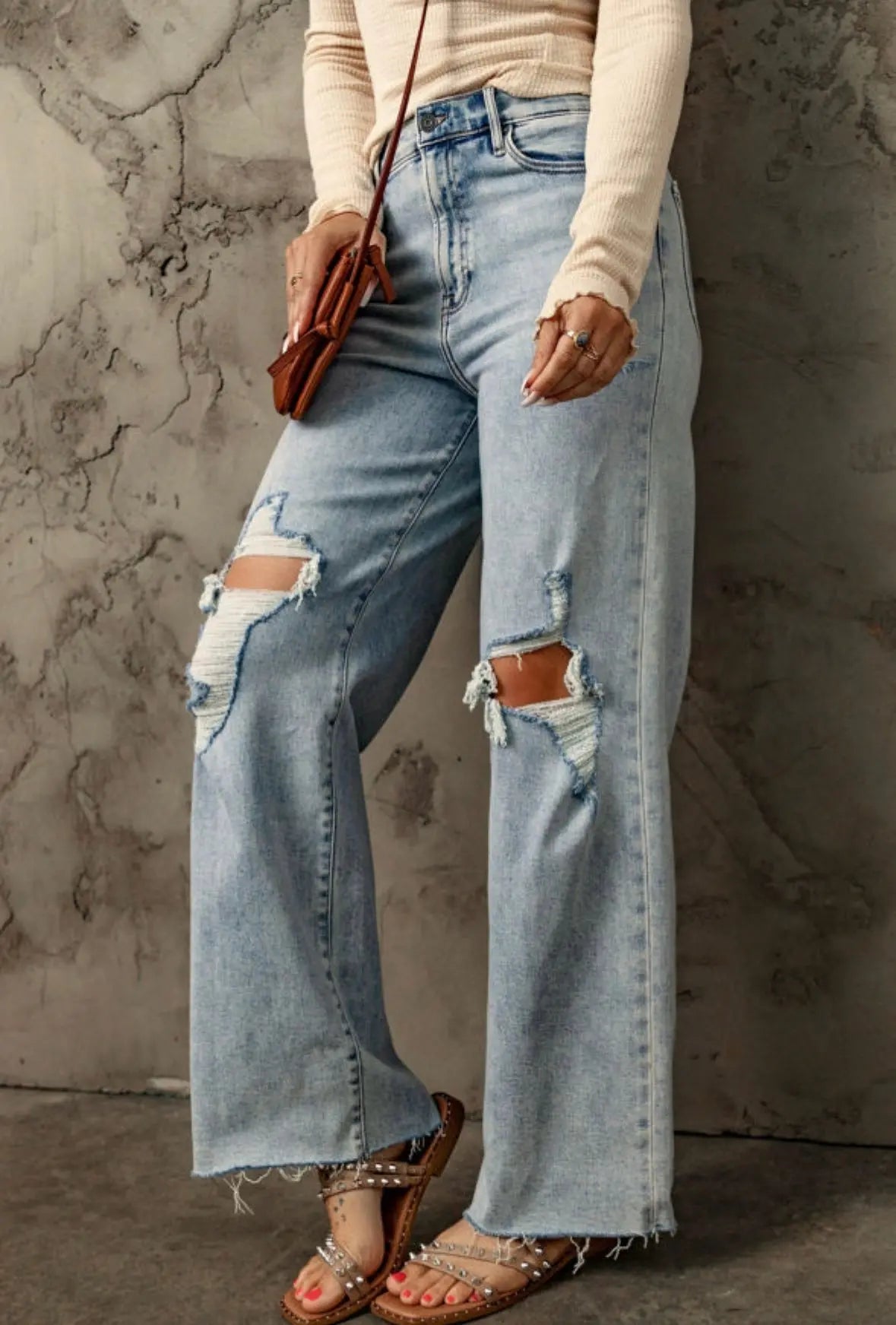 Vintage High-Rise Distressed Straight-Leg Jeans Florida Girl Fashion Boutique