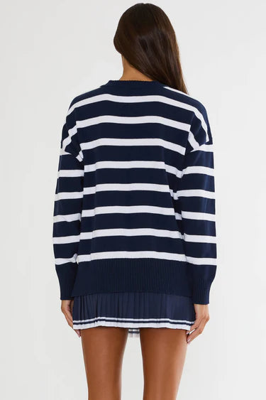 Beach Riot Callie Sweater Dusk Club Stripe