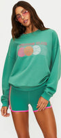 Beach Riot Devyn Oversized Sweatshirt Rally Green Colorblock