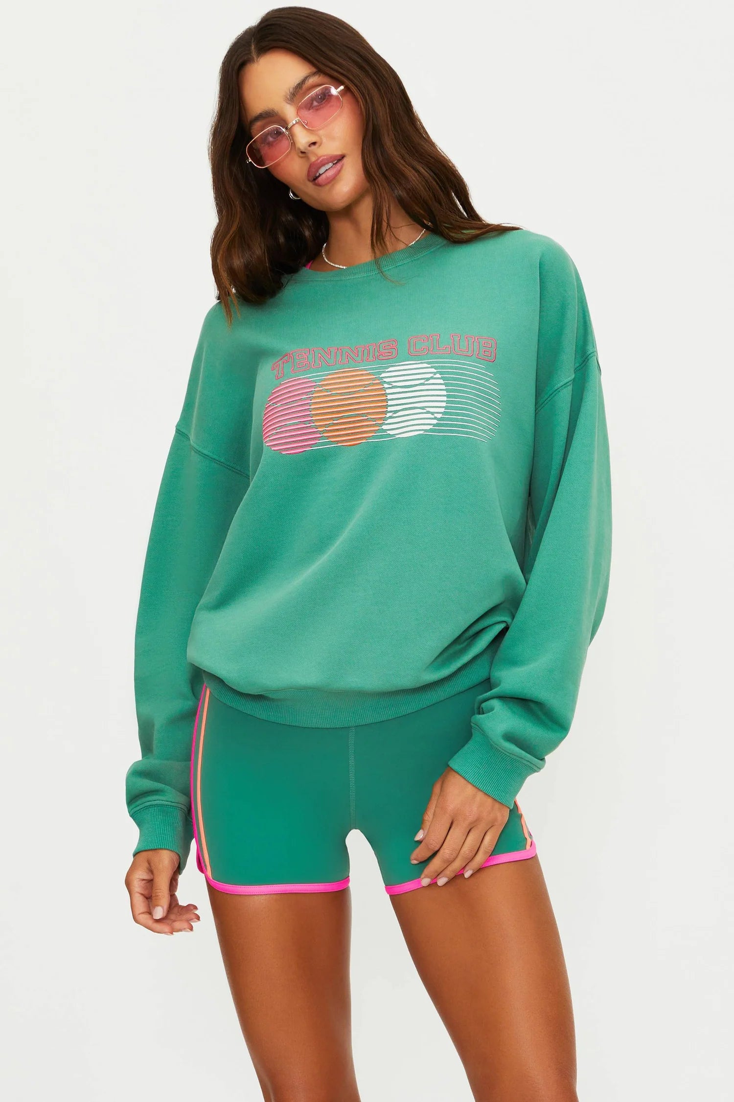 Beach Riot Devyn Oversized Sweatshirt Rally Green Colorblock