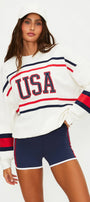 Beach Riot Devyn Oversized Sweatshirt Firework Colorblock
