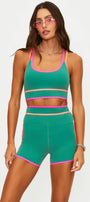 Beach Riot Anari Top Rally Green Colorblock