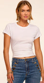 Ramy Brook Kate Knit Short Sleeve Ruched Tee