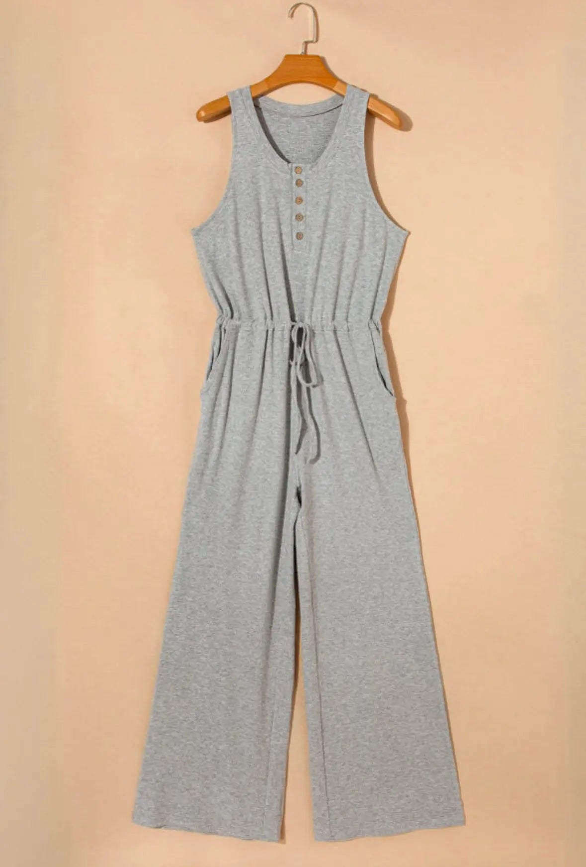 Grey Ribbed Jumpsuit Florida Girl Fashion Boutique