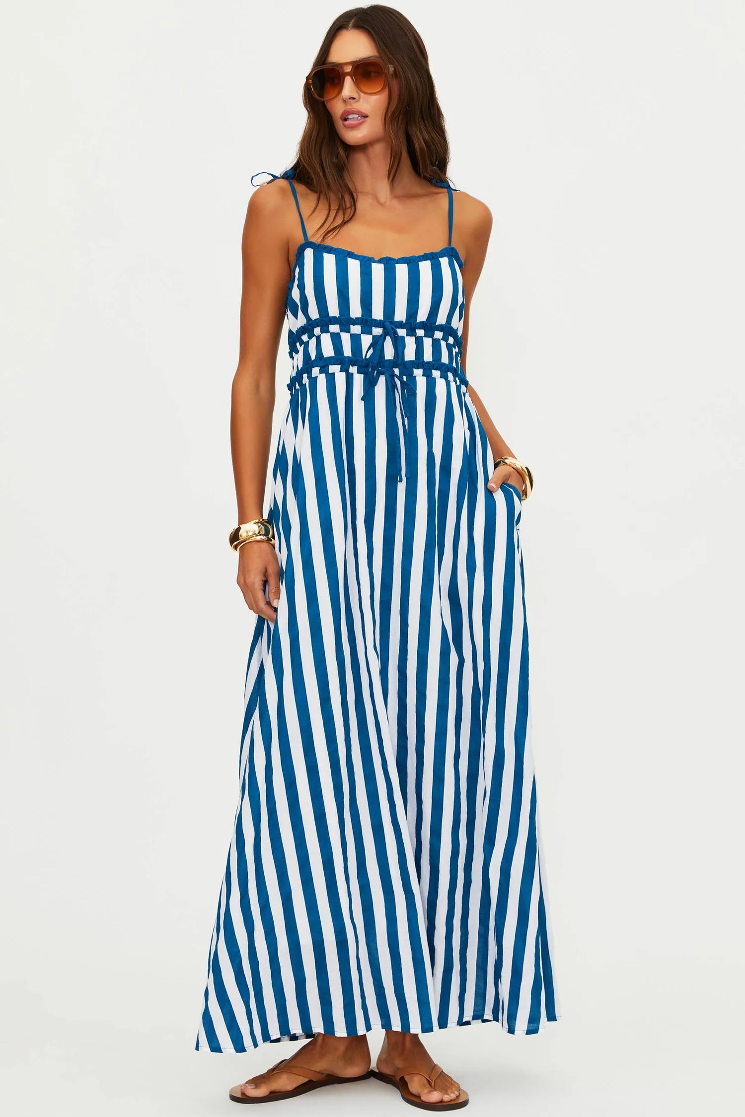Beach Riot Levie Maxi Dress Twilight Tides Stripes
