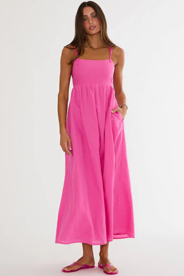 Beach Riot Valory Maxi Dress Peony Pink