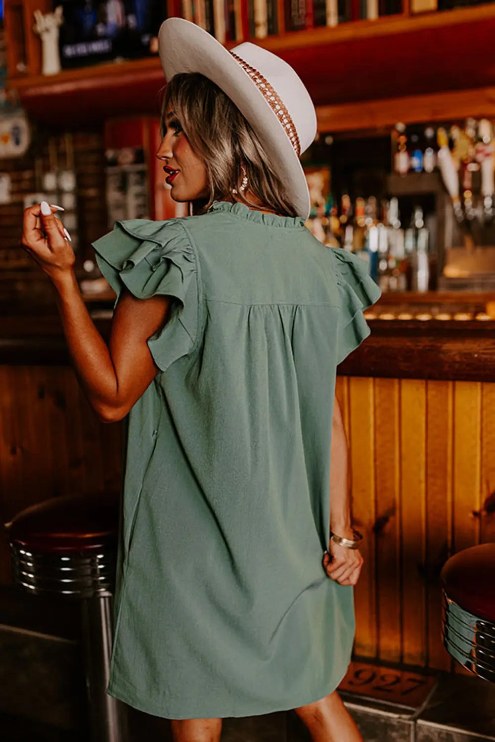 Ruffle Sleeve Shift Dress Florida Girl Fashion Boutique