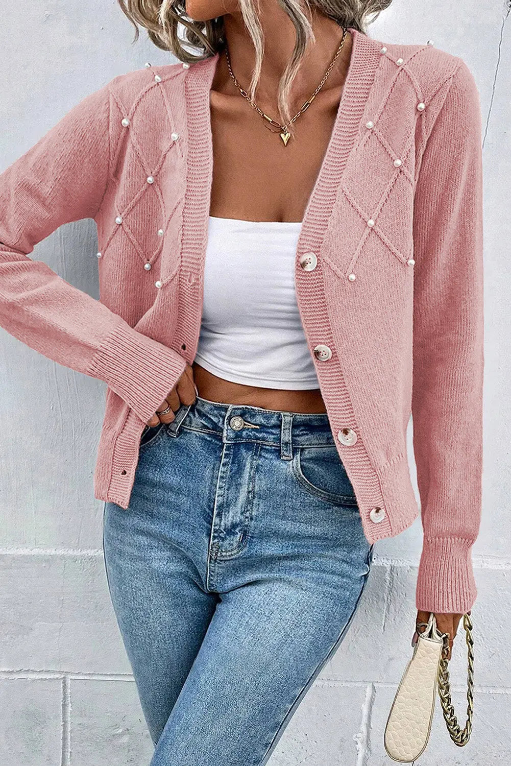Knit Pearl Cardi Florida Girl Fashion Boutique
