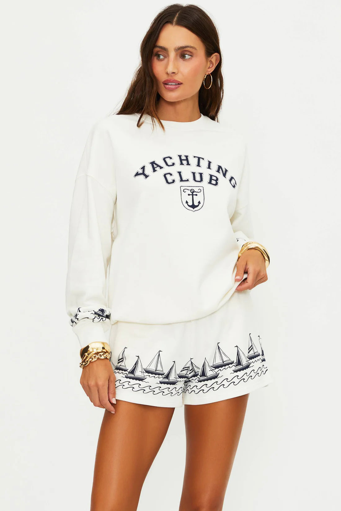 Beach Riot Devyn Oversized Sweatshirt Regatta Anchor