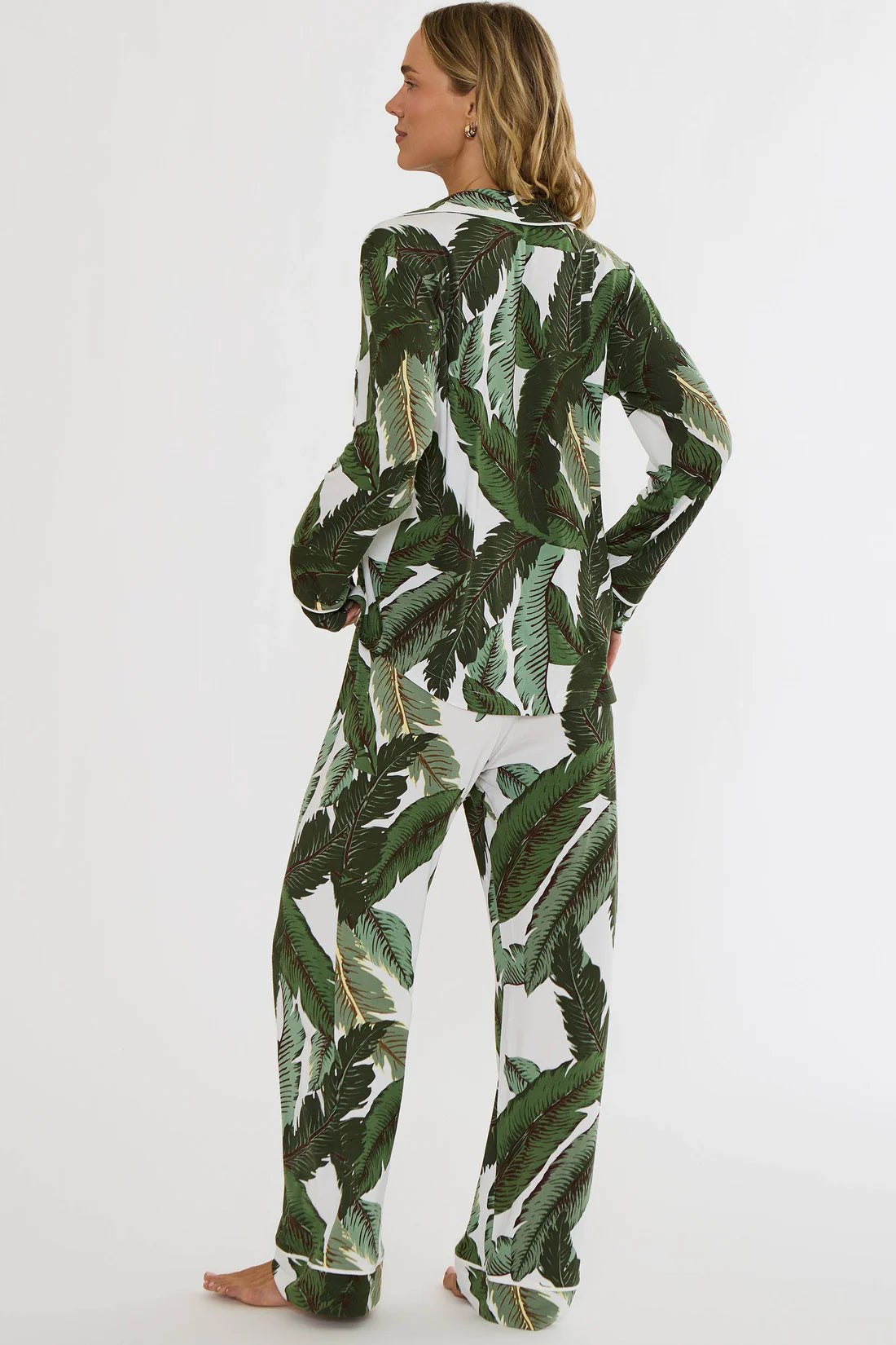 Beach Riot Livy Top & Connie Pant Set Banana Palms
