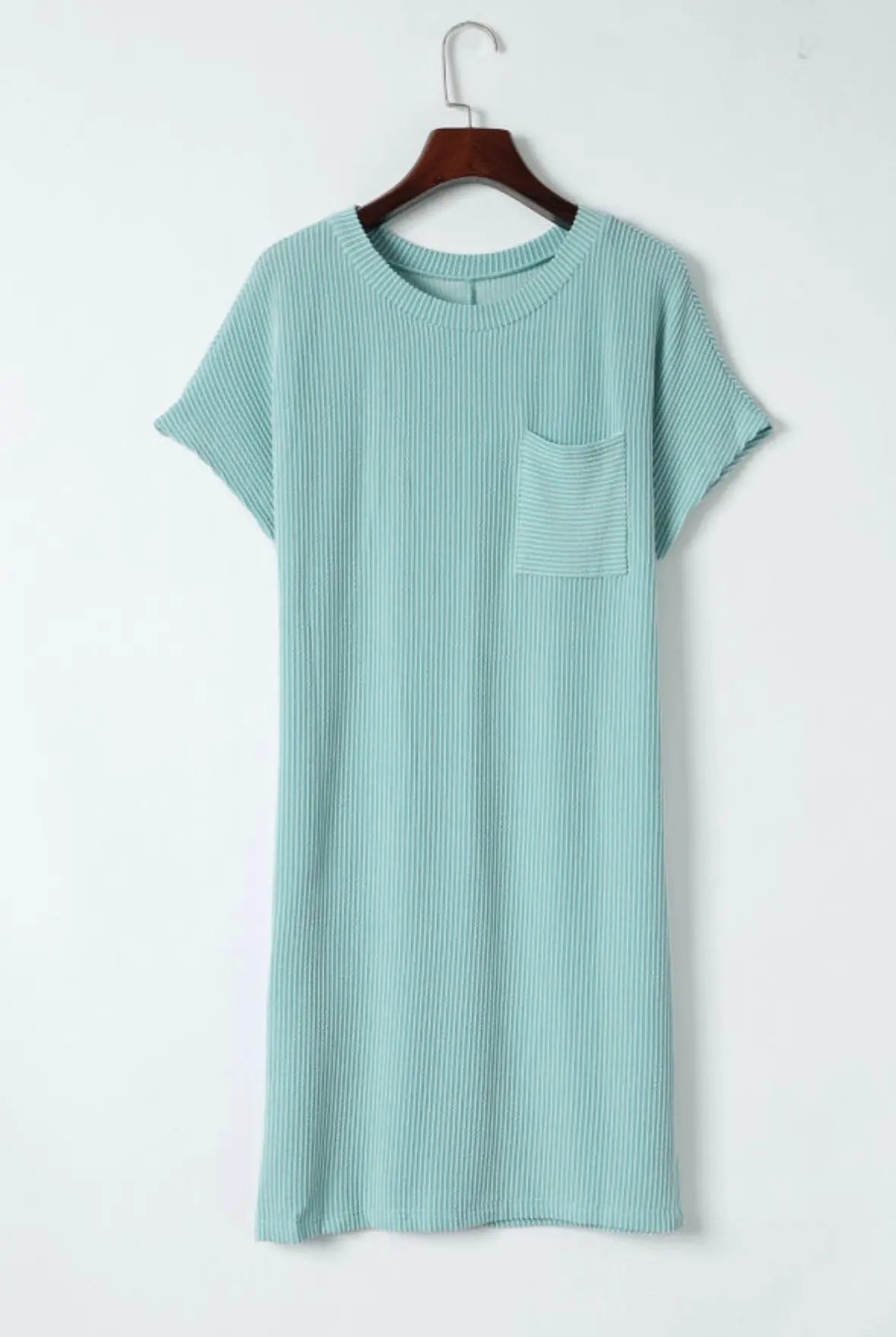 Teal Corded T-Shirt Dress Florida Girl Fashion Boutique