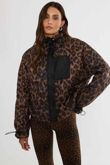 Beach Riot Harvie Jacket Caramel Leopard