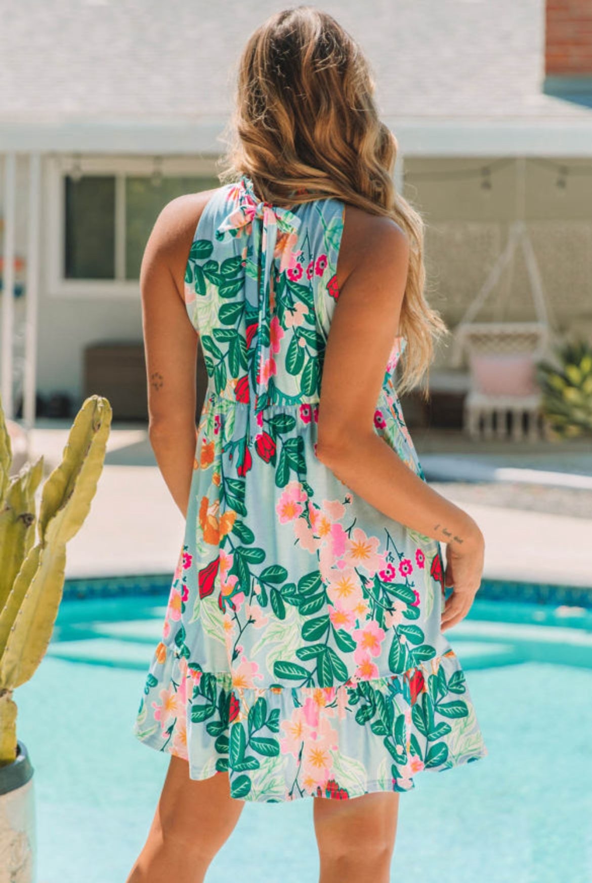 Sky Blue Mock Neck Mini Florida Girl Fashion Boutique