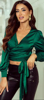 Satin V Neck Blouse Florida Girl Fashion Boutique
